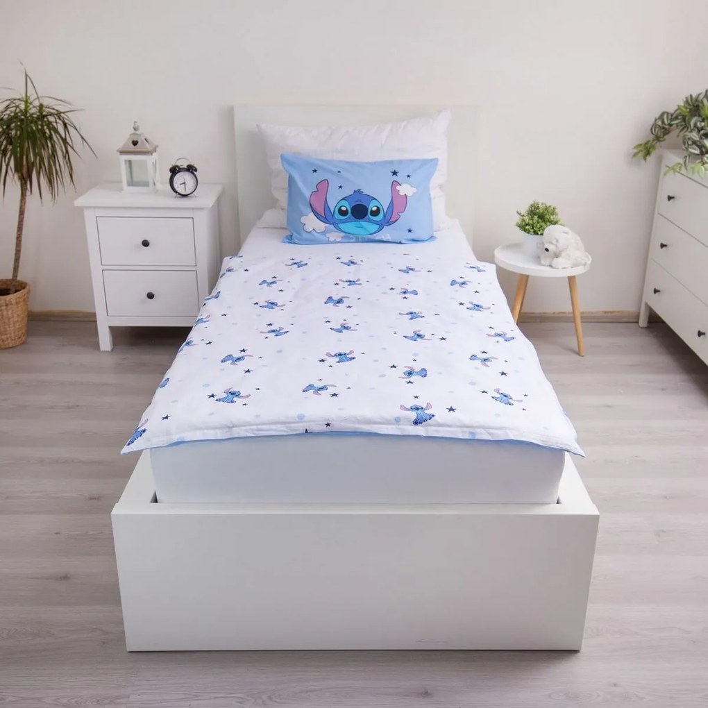 Jerry Fabrics Lenjerie de pat din bumbac pentru copii Lilo and Stitch Clouds