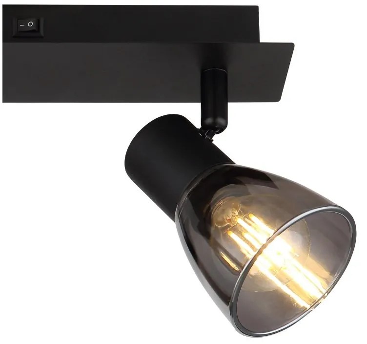 Aplica de perete / tavan cu 2 spoturi directionabile design modern CLAUDE negru