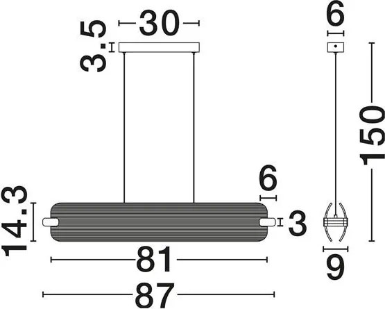 Lustra LED suspendata stil liniar EMERY