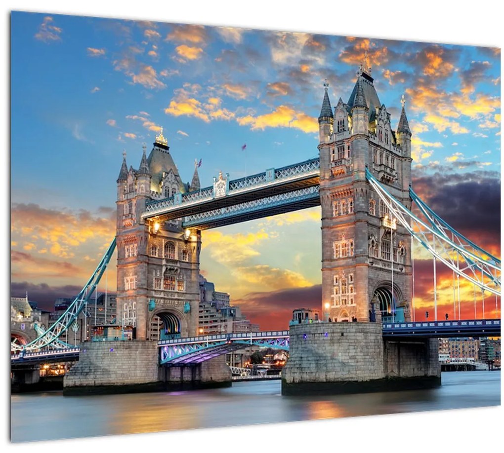Tablou pe sticlă - Tower Bridge, Londra, Anglia (70x50 cm)