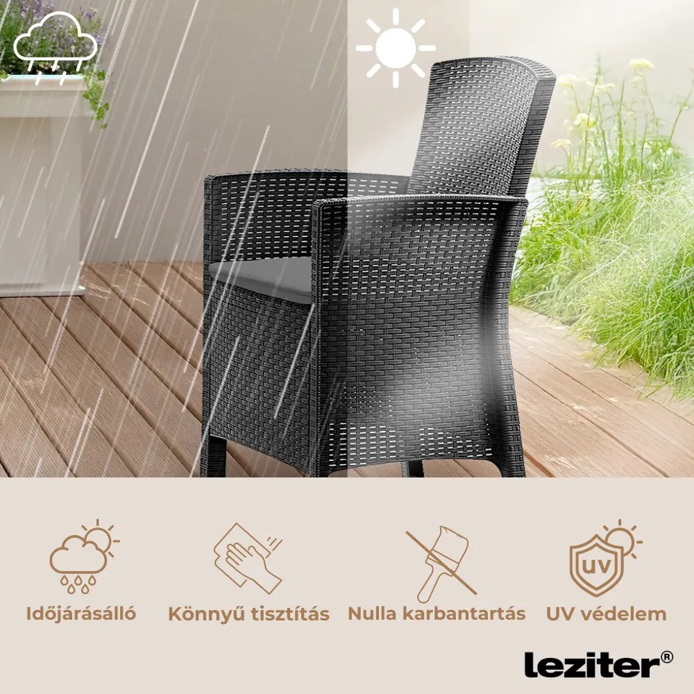 Set mobilier de grădină Hellma 6+1, grafit