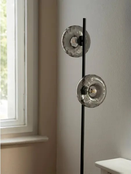 Osram - Lampă de podea DECOR SMOKE 2xE14/12W/230V negru/gri fumuriu