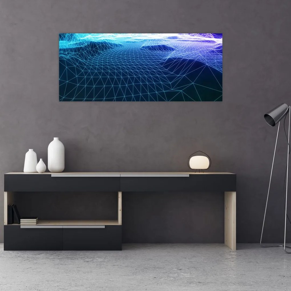 Tablou - Munți în model de calculator (120x50 cm)