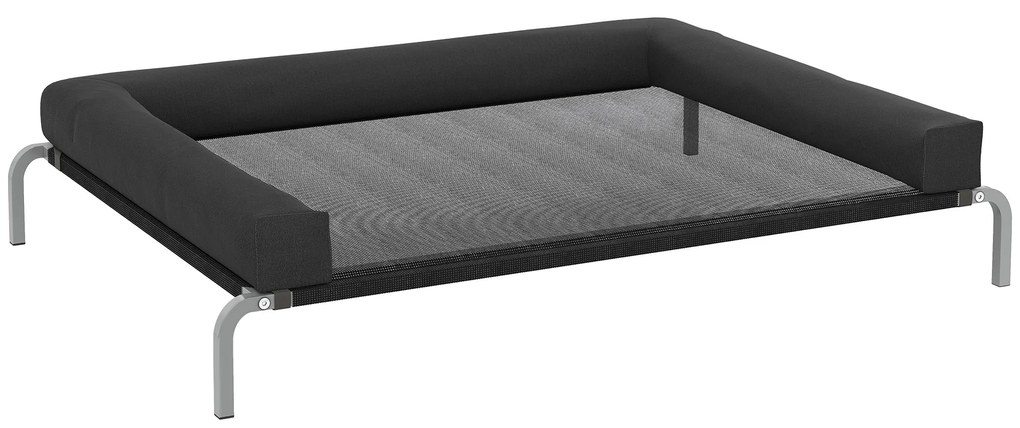 PawHut Pat ridicat pentru câini răcoritor, pat de tabără pentru câini interior exterior portabil, 130 x 90 x 30 cm, negru | Aosom Romania
