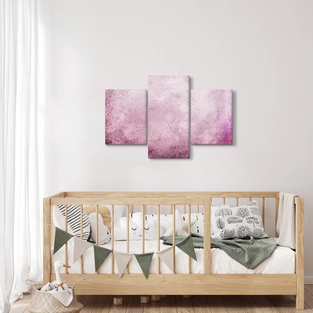 Tablou - Mandala pe zid roz (90x60 cm)