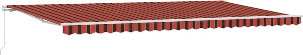 vidaXL Cortina Retractabilă Manual Portocalie și maro 600 × 300 cm