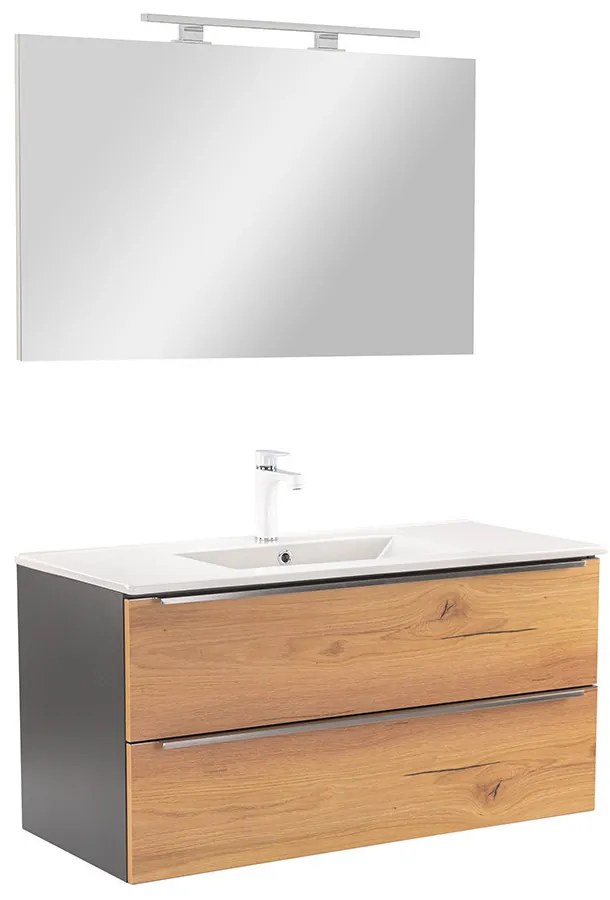 Mobilier complet de baie Vario Trim 100 antracit-stejar