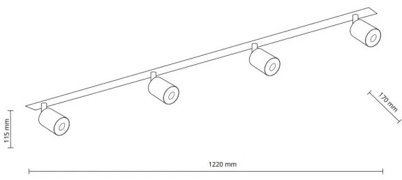 Spot încastrat NEX 4xGU10/10W/230V negru