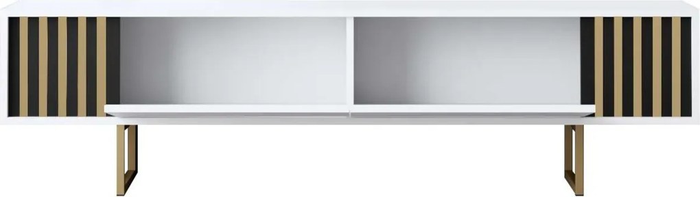 Comoda TV, Hanah Home, Gold Line, 180x30x48 cm, Alb/Auriu