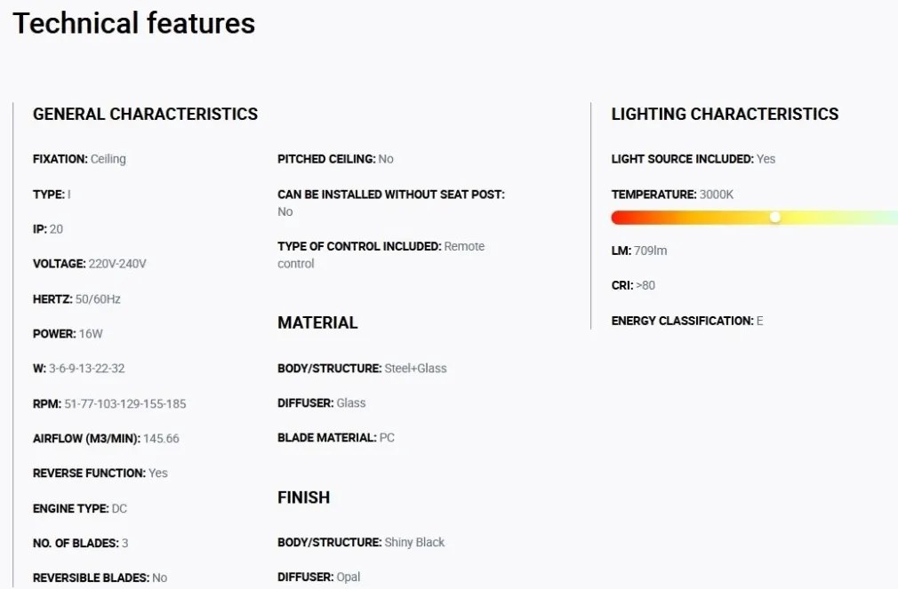 Lustra cu Ventilator si telecomanda MINI TUBE M LED negru/transparent