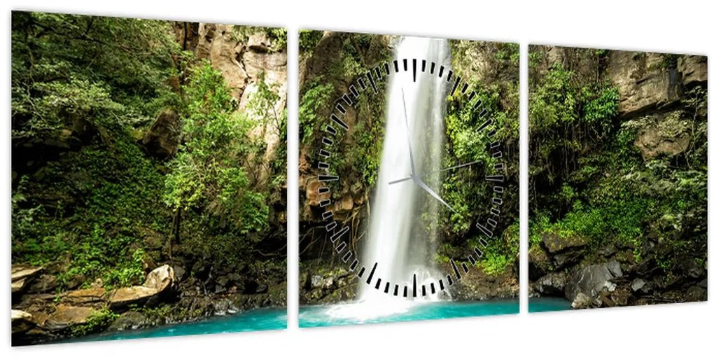 Tablou - Cascadă (cu ceas) (90x30 cm)