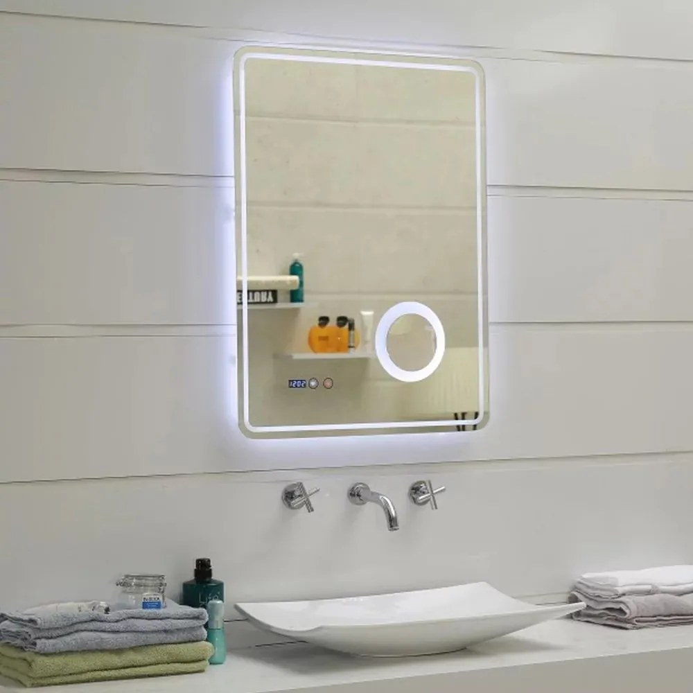 Oglinda cu iluminare si dezaburire Inter Ceramic 60x80 cm forma dreptunghiulara