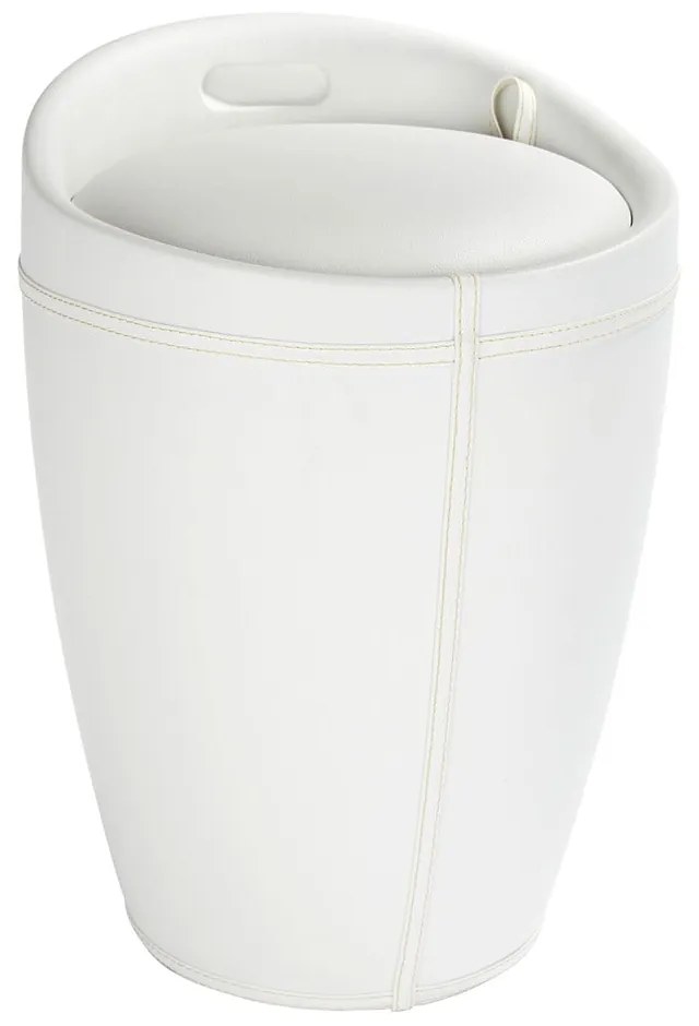 Coș de rufe taburet Wenko Candy Look, alb, 20 l