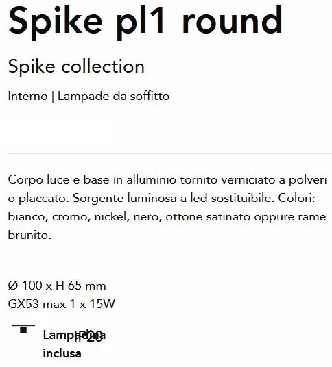Spot aplicat Spike pl1 round crom