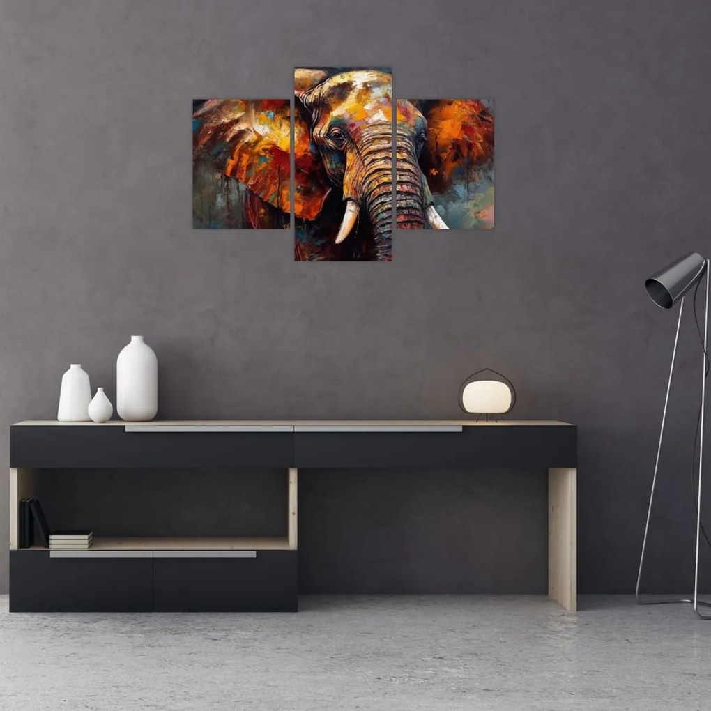 Tablou - Pictura unui elefant (90x60 cm)