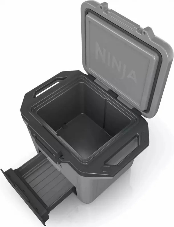 Lada frigorifica Ninja FrostVault FB131EUGY, 28 l, Pasiva, 48 doze, Pastreaza gheata pana la 5 zile, Compartiment uscat, Gri