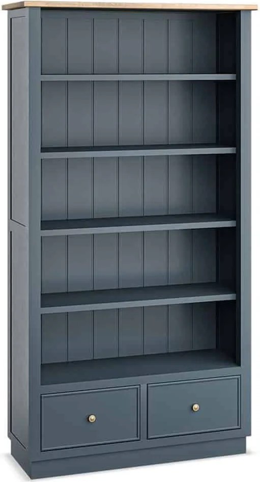 Etajera lemn masiv natur Richmond Albastru/, 90 × 45 × 81 cm