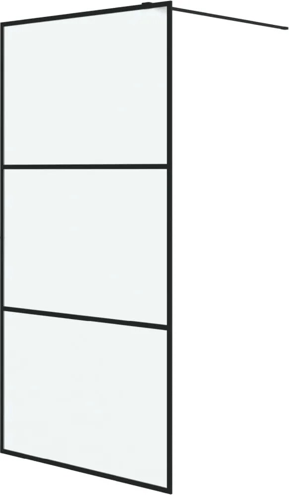 vidaXL Perete cabină duș walk-in negru 100x195 cm sticlă ESG mată