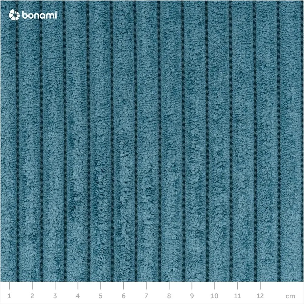 Taburet modular albastru cu tapițerie din catifea reiată Nihad modular – Bobochic Paris