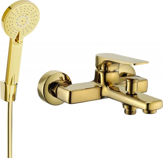 Mexen Lynx R40 baterie de cadă cu set de duș, auriu - 74593R40-50