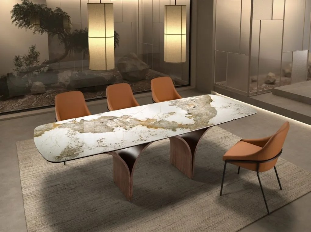 Masa extensibila deosebita design LUX Marble 180-260x100cm