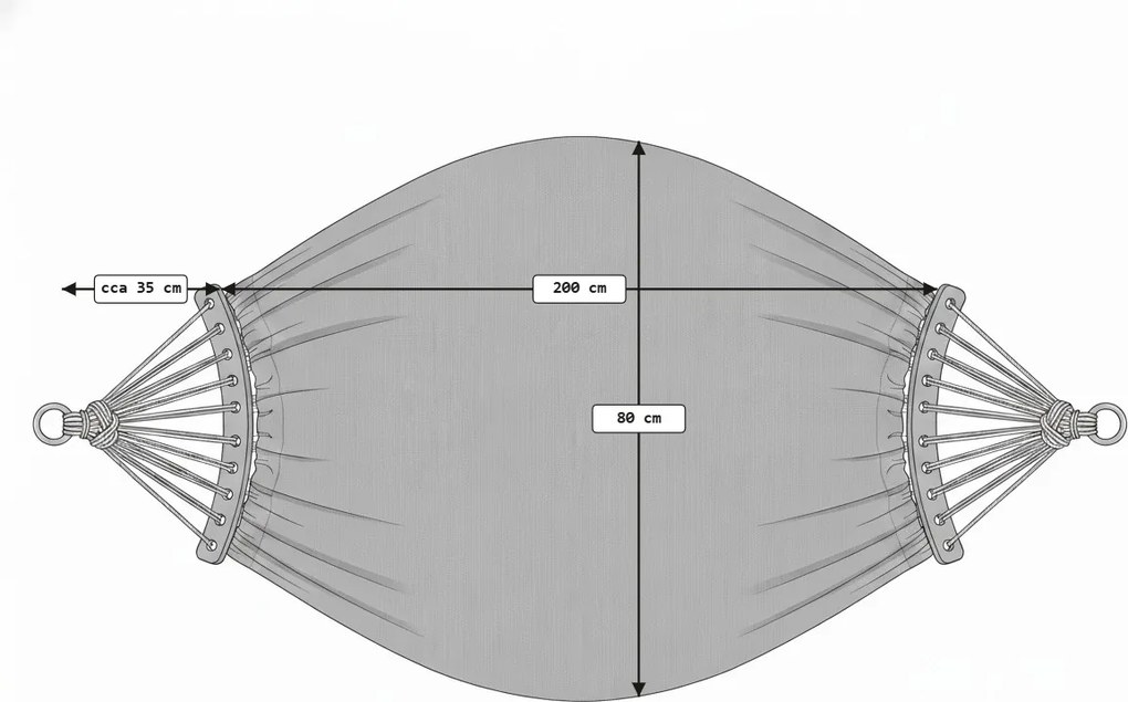 Hamac ZENVIO COMFORT 200x80 cm, alb + geanta gratuita