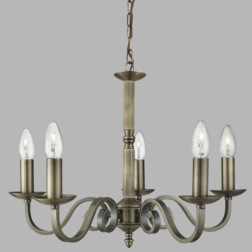 Lustra clasica suspendata design traditional Richmond 5L alama antique 1505-5AB SRT