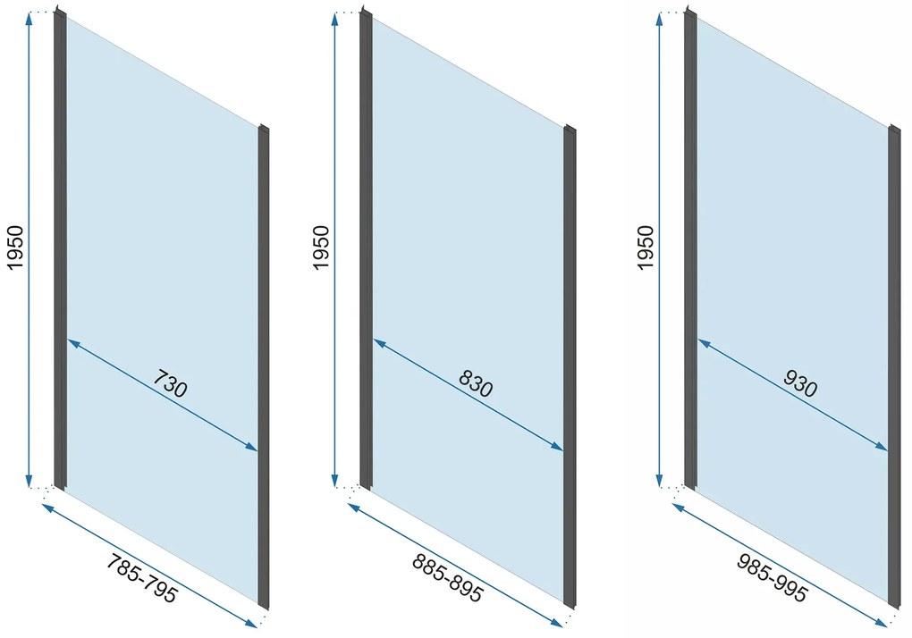 Cabina de dus de perete Rapid Fold Auriu 90x80cm, Rea