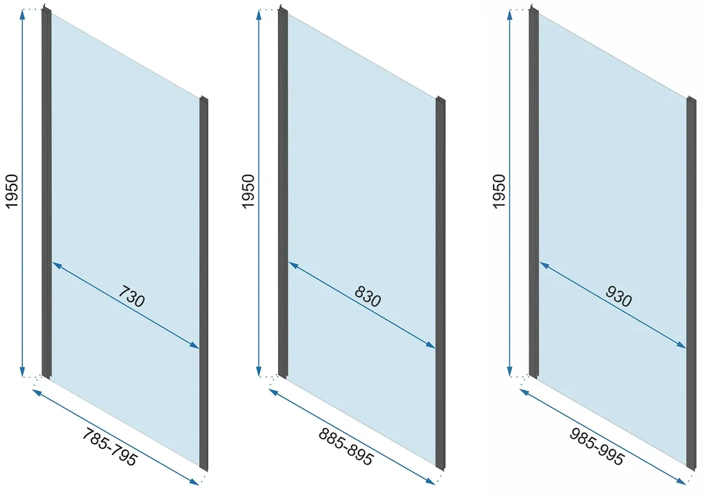 Cabina de dus de perete Rapid Fold Auriu 90x80cm, Rea