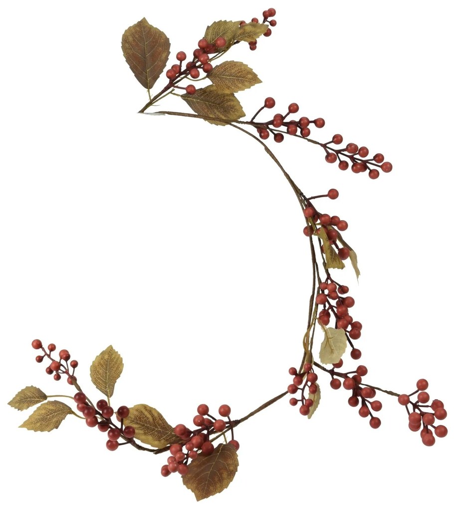 Ghirlanda decorativa cu frunze Red Berries 100 cm