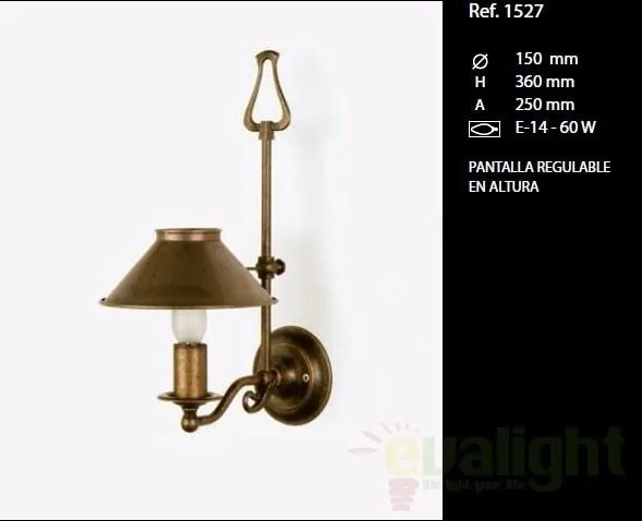 Aplica de perete rustica, inaltime reglabila, Candel 1527 Massmi Iluminacion
