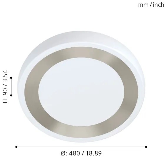 Eglo 99108 - Plafonieră LED RUIDERA LED/22W/230V