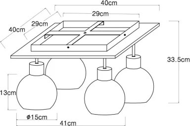 Globo 15656-4D - Lustră aplicată MOITAS 4xE27/40W/230V