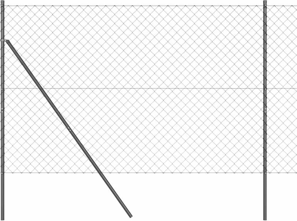 vidaXL Stâlp de gard. Gri 25 x 1,5 m (plasă 60 x 60 mm) Oțel
