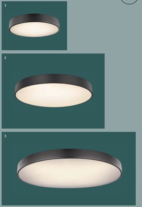 Plafoniera LED dimabila cu telecomanda design modern WISS negru 41744-48S GL