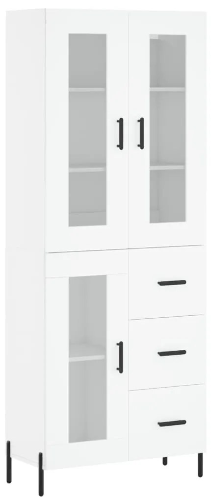 3198601 vidaXL Dulap înalt, alb, 69,5x34x180 cm, lemn compozit