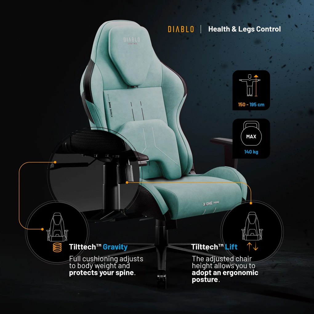 Scaun de gaming Diablo X.One Prime Mystic Mint Normal Size