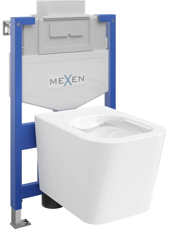 Mexen set WC încastrat cadru Felix XS-U cu vas de toaletă  Teo, Albă - 6853385XX00