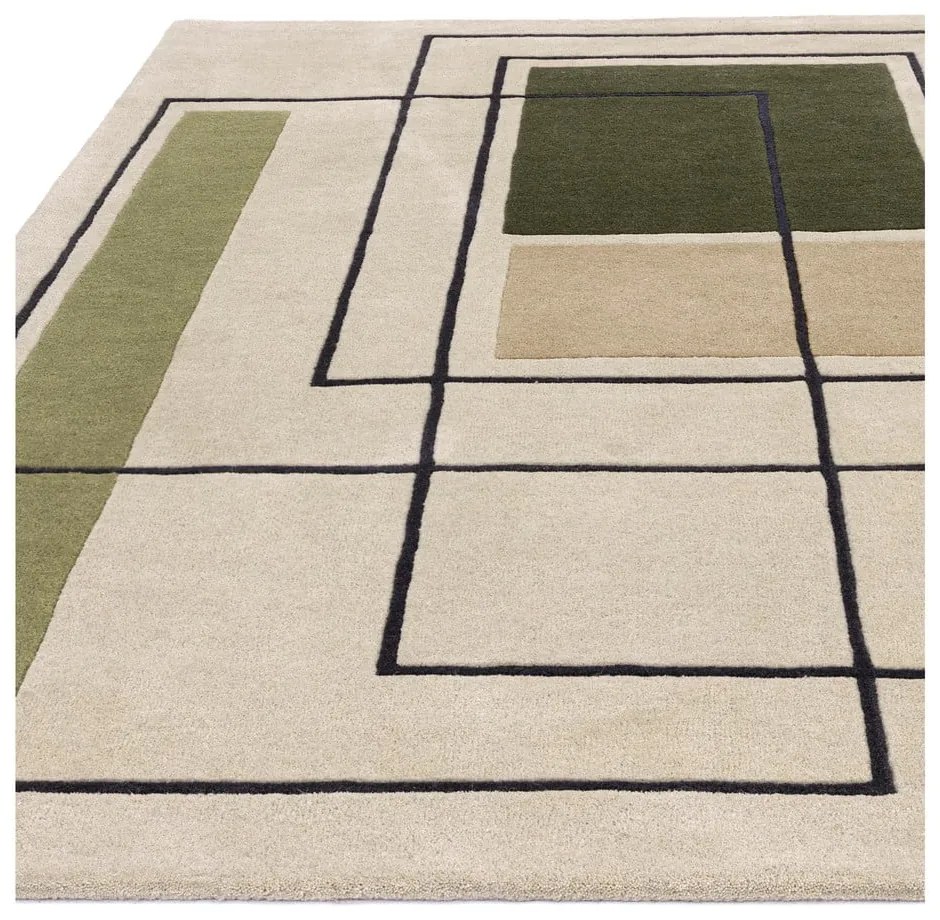 Covor kaki-bej din lână 160x230 cm Reef – Asiatic Carpets