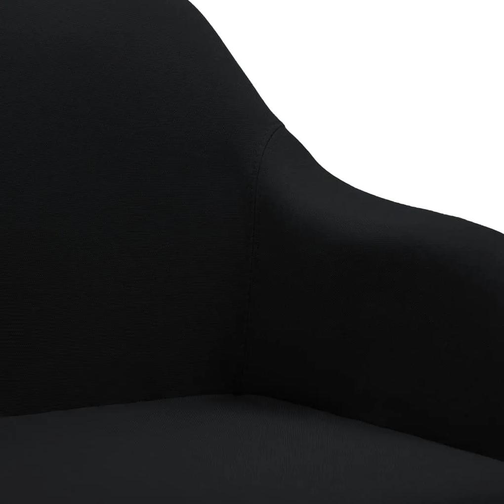 Scaun de sufragerie pivotant, negru, material textil 1, Negru