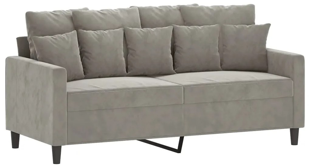 348875 vidaXL Canapea cu 2 locuri, gri deschis, 140 cm, catifea