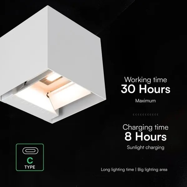 Lampă LED solară de perete cu senzor LED/9W/3,7V 3000/4000/5000K IP65 2600mAh alb
