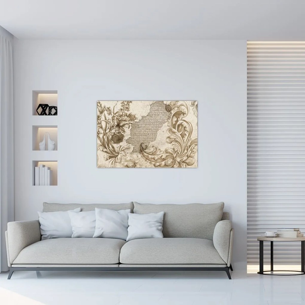 Tablou - Perete cu flori (90x60 cm)