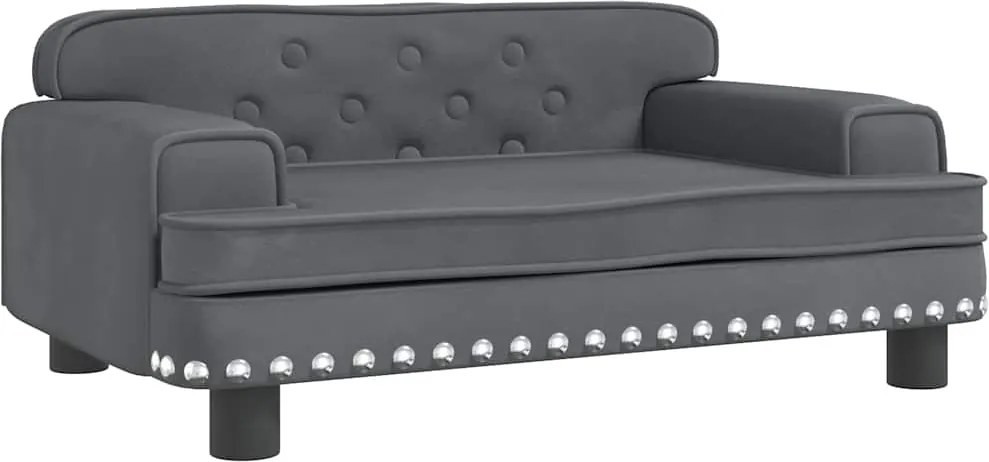 vidaXL Canapea pentru copii, gri închis, 70x45x30 cm, catifea