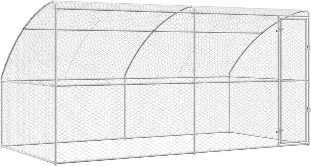 vidaXL Cușcă pentru câini 2 pcs Argintiu 4 x 2 x 2 m Oțel galvanizat