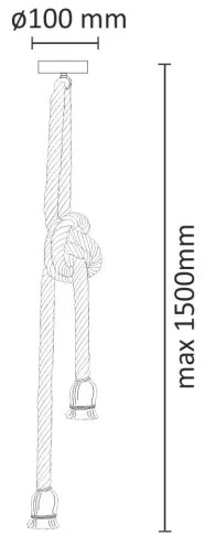 Lustră LED pe cablu ROPE 2xE27/10W/230V