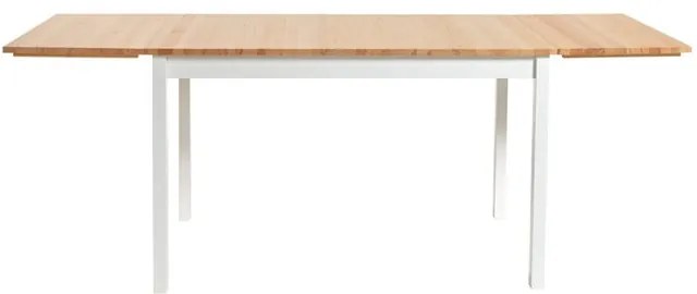 Masă dining extensibilă din lemn de pin cu structură albă Bonami Essentials Brisbane, 120 (200) x 70 cm