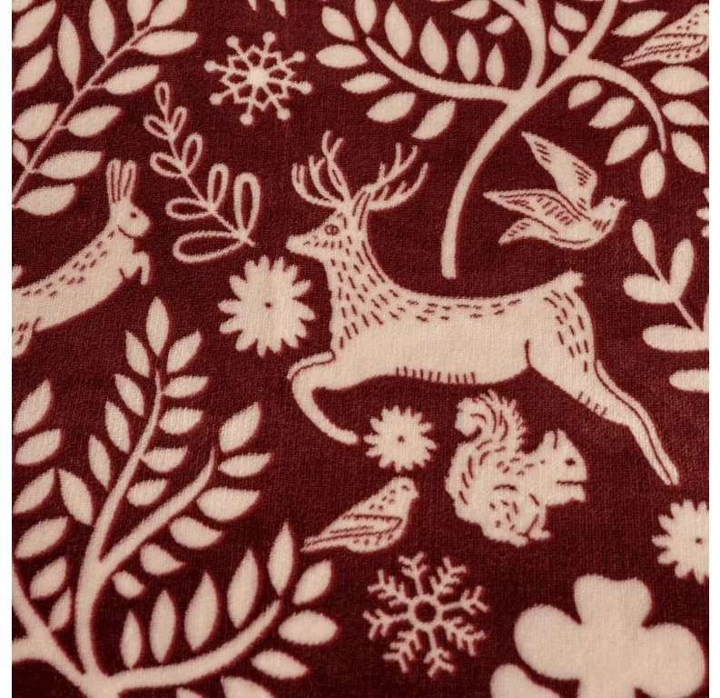 Lenjerie cocolino FOREST ANIMALS vinove Dimensiune lenjerie de pat: 2 buc 70 x 90 cm | 200 x 220 cm