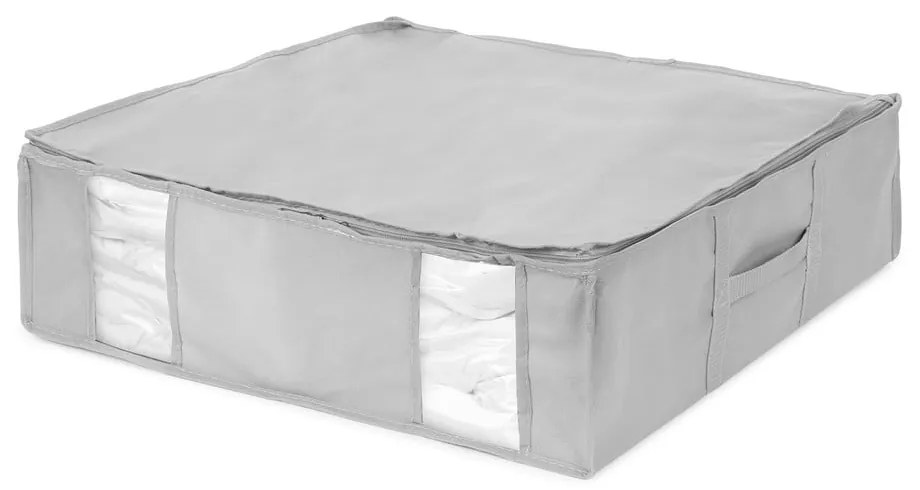 Cutie de depozitare pentru haine din material textil cu vacuum/cu pereți întăriți 56x56x16,5 cm Granit – Compactor