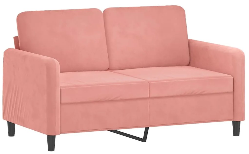 Set canapea, perne perne decorative, 2 piese, roz, catifea Roz, Fara suport de picioare